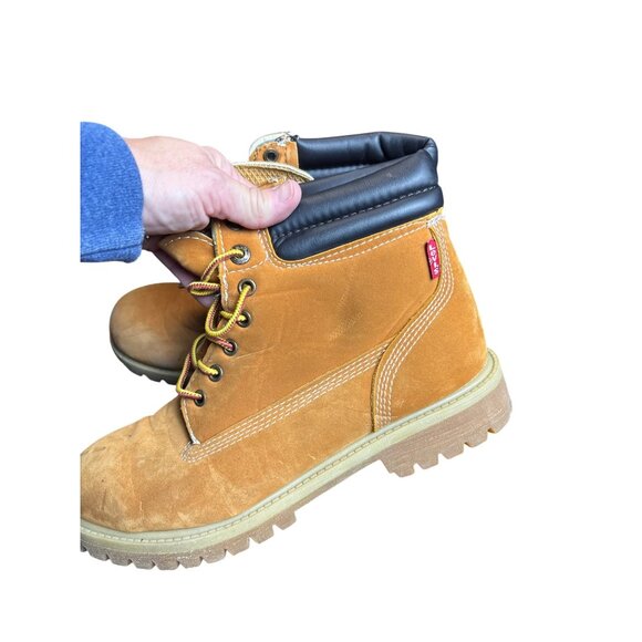 Levis Mens Tan & Black Lace-Up Ankle Boots Size 8 - Picture 1 of 10